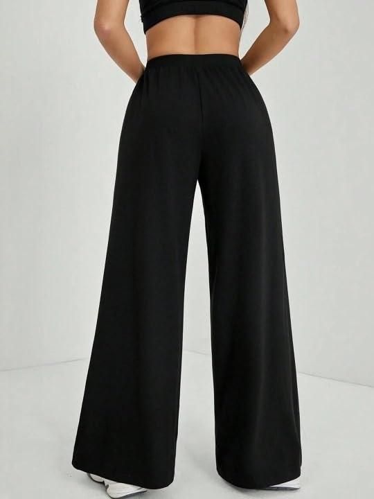 Women's Casual Black Straight Fit Pants